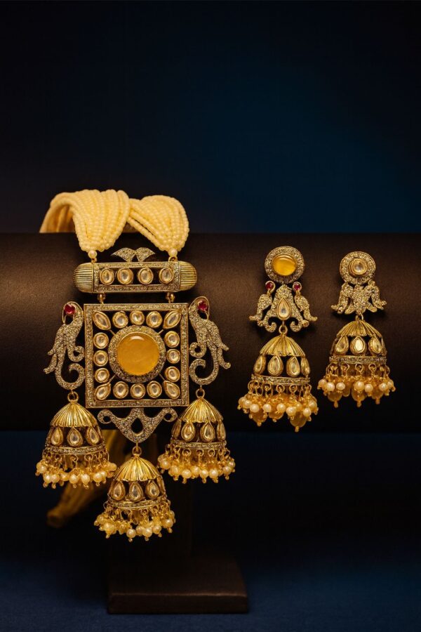 SABHYASACHI KUNDAN LONG NECKLACE & EARRINGS